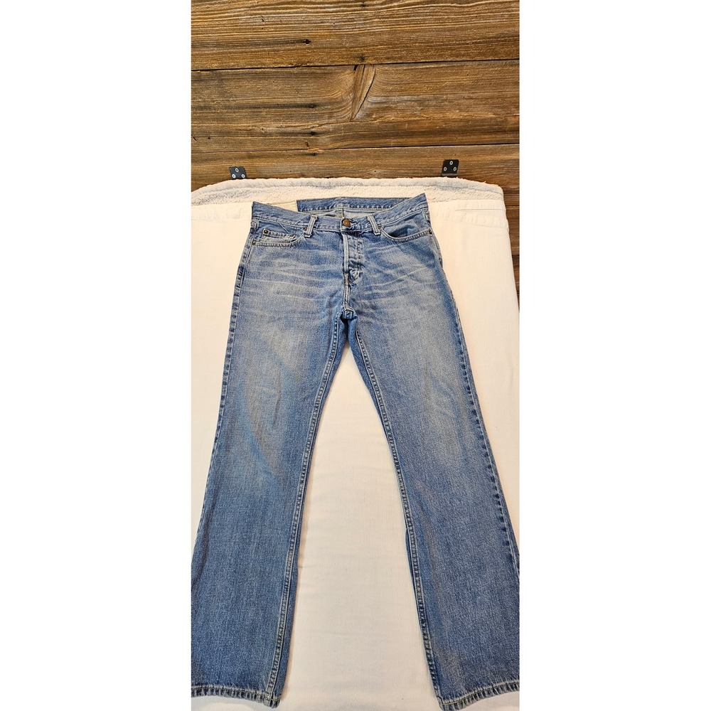 Hollister California Mens Bootcut Jeans Medium Wash Denim Button Fly 32x30